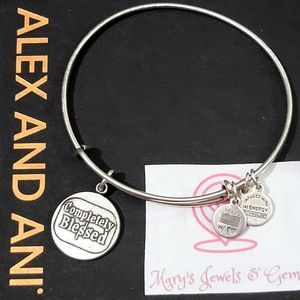 Alex and Ani Completely Blessed Charm Bangle in Rafaelian Silver Finish
